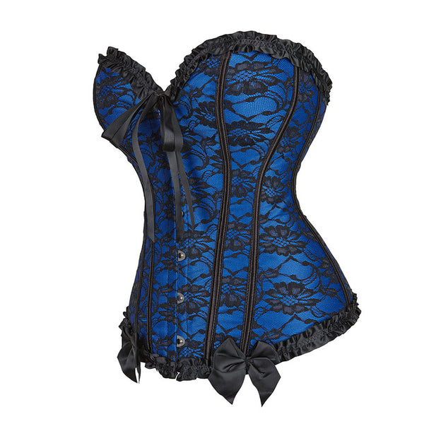 Floral Renaissance Overbust Corset Ren Faire Gothic, Lace up Corset