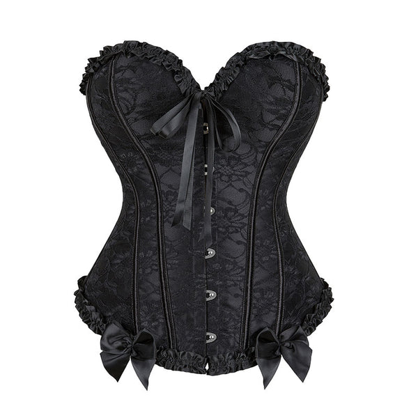 Floral Renaissance Overbust Corset Ren Faire Gothic, Lace up Corset