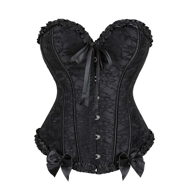 Floral Renaissance Overbust Corset Ren Faire Gothic, Lace up Corset