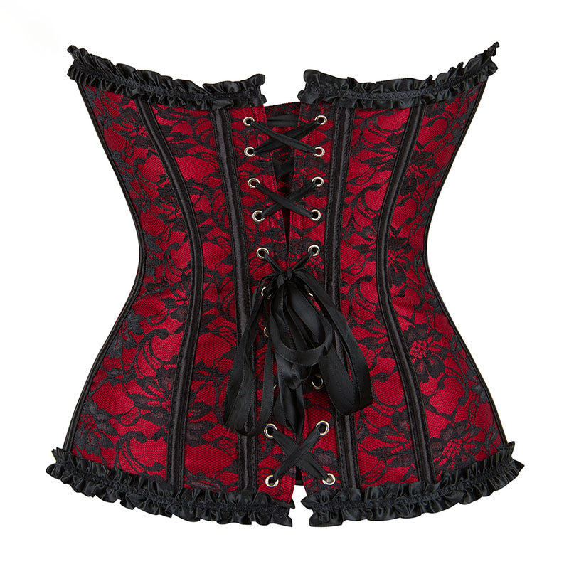Floral Renaissance Overbust Corset Ren Faire Gothic, Lace up Corset
