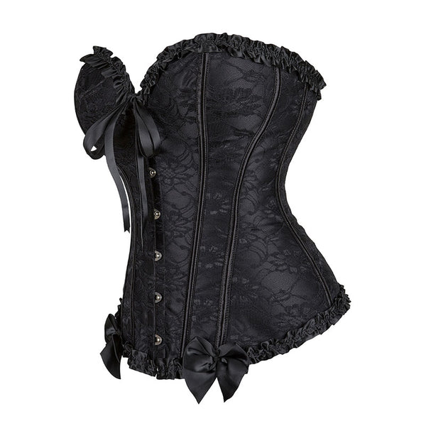 Floral Renaissance Overbust Corset Ren Faire Gothic, Lace up Corset