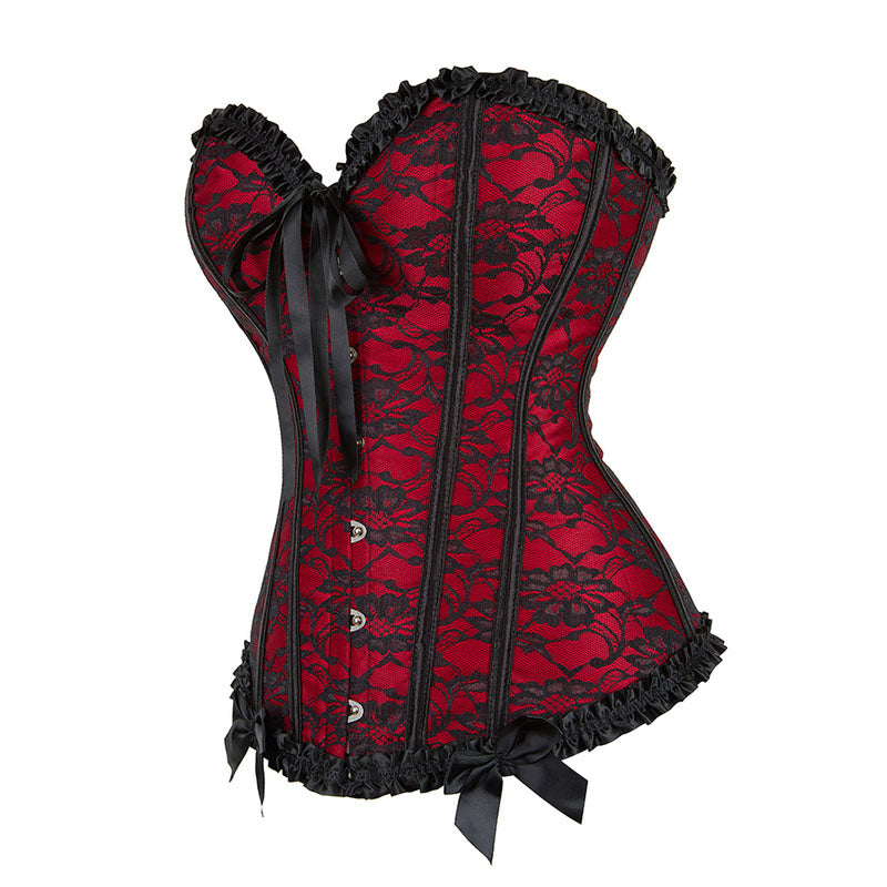 Floral Renaissance Overbust Corset Ren Faire Gothic, Lace up Corset