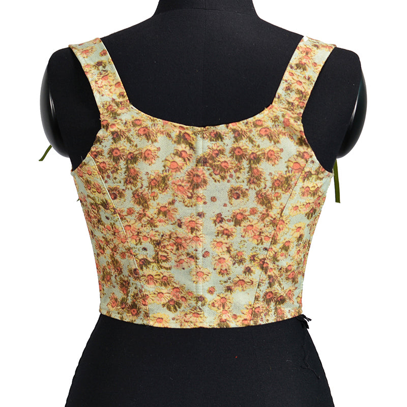 floral bustier crop top