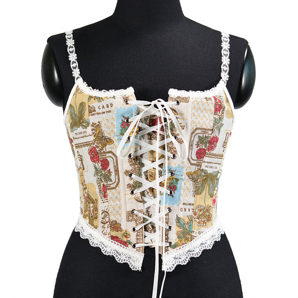 Floral Tapestry Overbust Corset Top