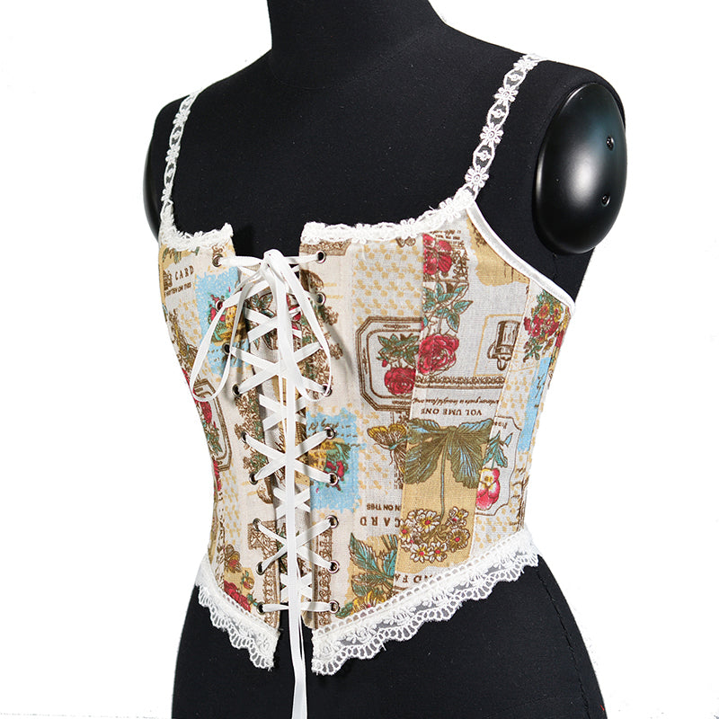 Floral Tapestry Overbust Corset Top