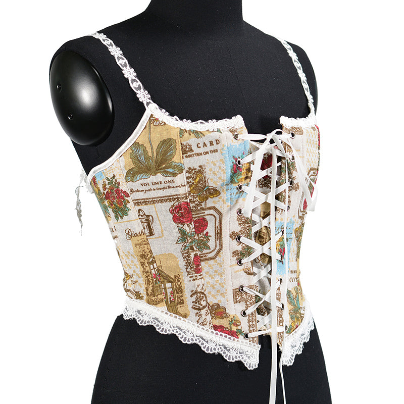 Floral Tapestry Overbust Corset Top