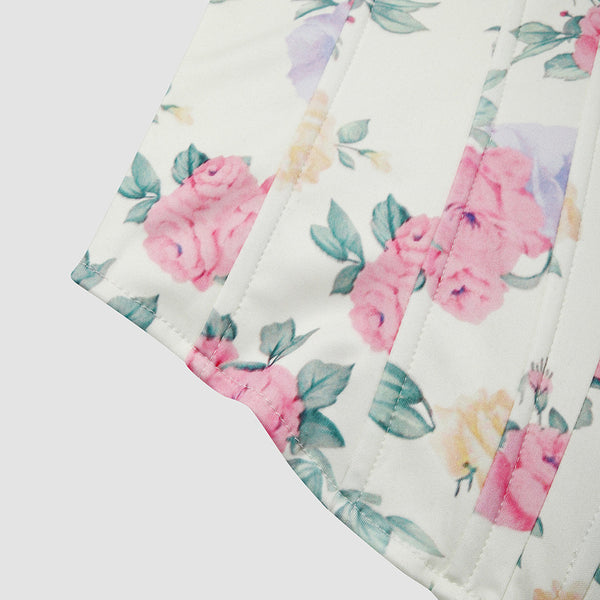 Unique Overbust Floral Corset, Y2k Bustier Crop Top, Elegant Retro Corset Top for Womens