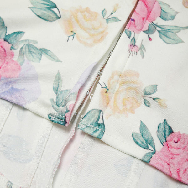 Unique Overbust Floral Corset, Y2k Bustier Crop Top, Elegant Retro Corset Top for Womens