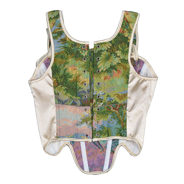 Vintage Overbust Lace-Up Corset – Y2K Bustier Crop Corset Top, Unique Retro Tapestry Corset