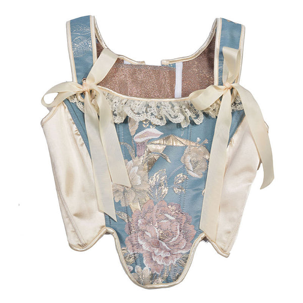 Vintage Overbust Lace-Up Corset – Y2K Bustier Crop Corset Top, Unique Retro Tapestry Corset