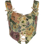 Floral Renaissance Fairy Corset, Medieval Overbust Corset Top,