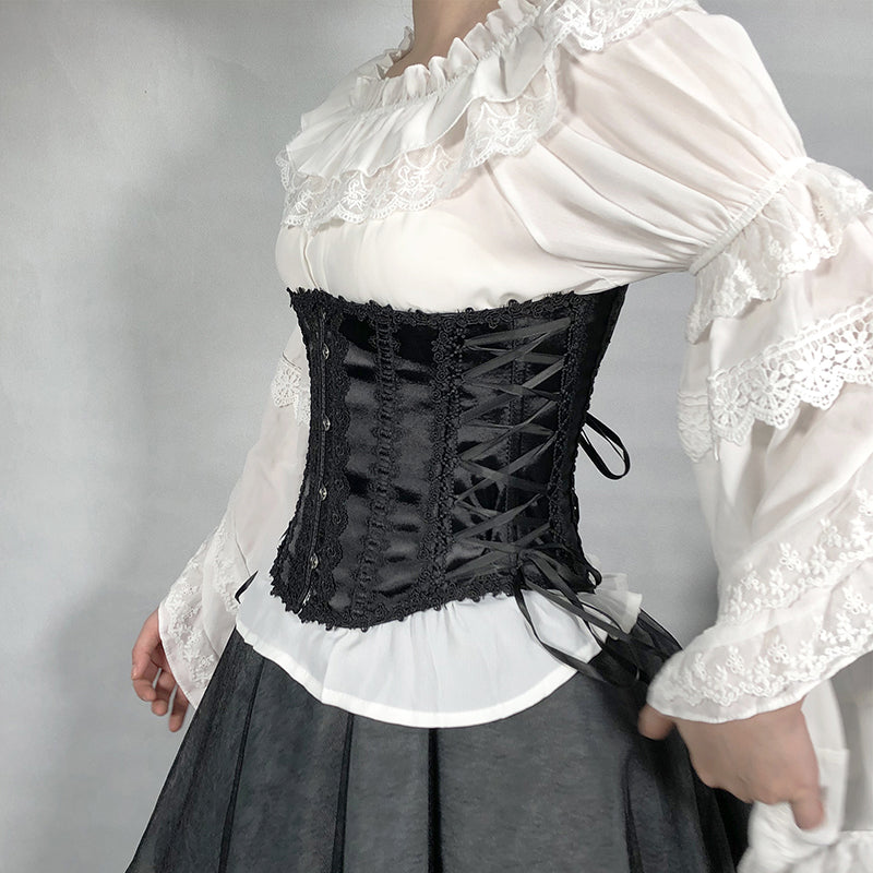 Floral Renaissance Lace Corset, Renaissance Goth Pirate Corset,