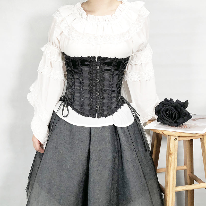 Floral Renaissance Lace Corset, Renaissance Goth Pirate Corset,