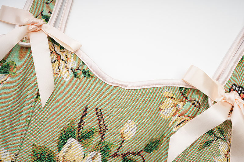 Floral Renaissance Lace up Corset, Fairy Bustier Corset Top,
