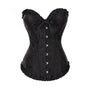 Renaissance Overbust Lace up Corset, Medieval Gothic Black Corset