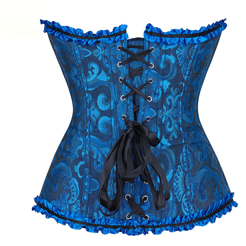 Floral Renaissance Overbust Corset, Medieval Steampunk Bustier Corset