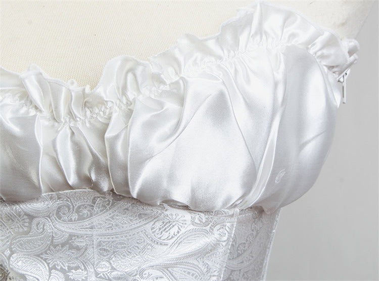 Floral Renaissance Overbust Corset, Unique Victorian Lace up Corset,