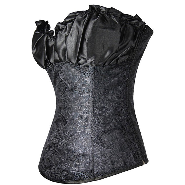 Floral Renaissance Overbust Corset, Unique Victorian Lace up Corset,