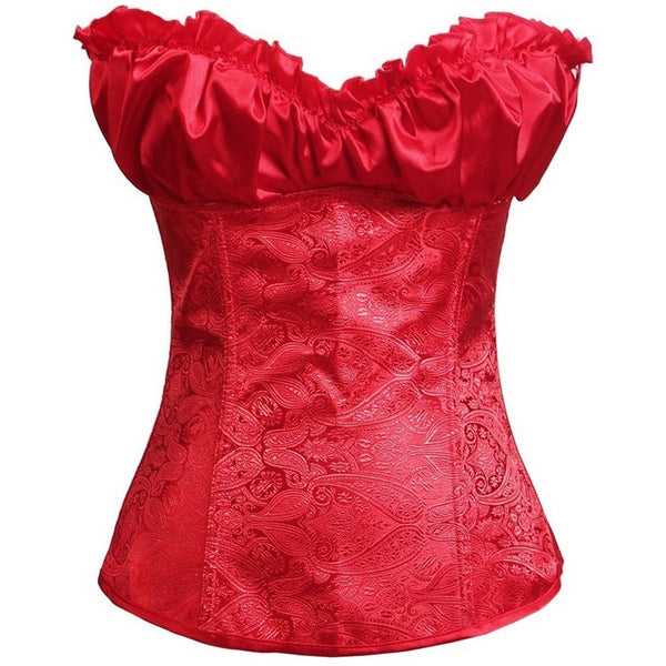 Floral Renaissance Overbust Corset, Unique Victorian Lace up Corset,