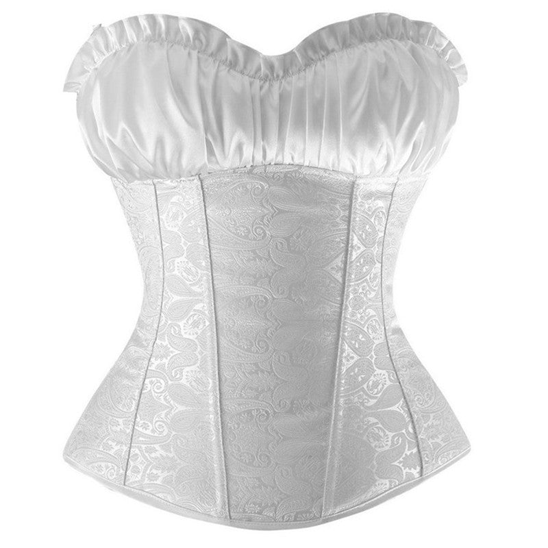 Floral Renaissance Overbust Corset, Unique Victorian Lace up Corset,