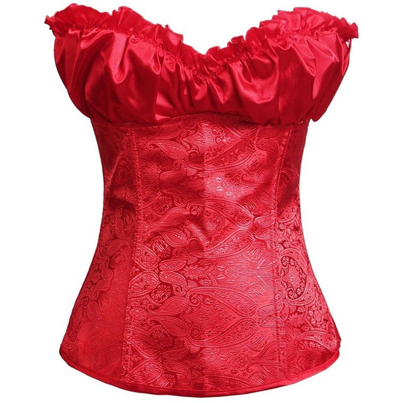 Floral Renaissance Overbust Corset, Unique Victorian Lace up Corset,