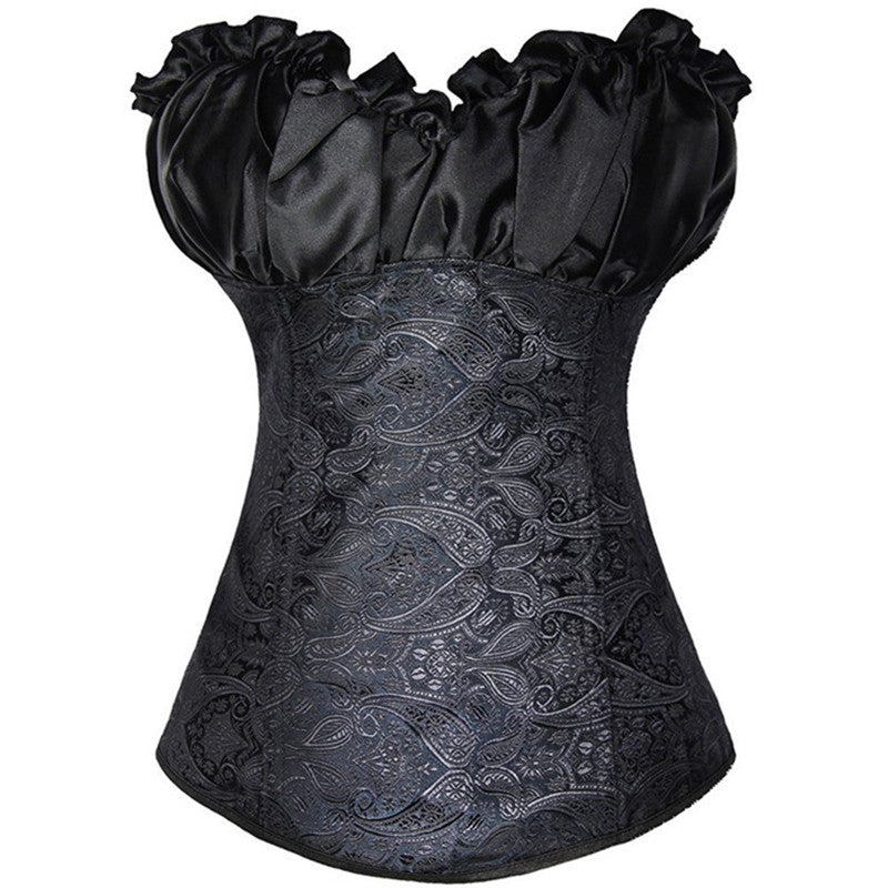 Floral Renaissance Overbust Corset, Unique Victorian Lace up Corset,