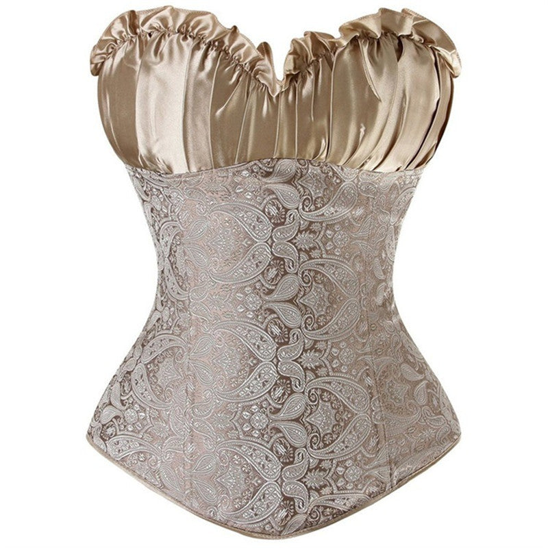 Floral Renaissance Overbust Corset, Unique Victorian Lace up Corset,