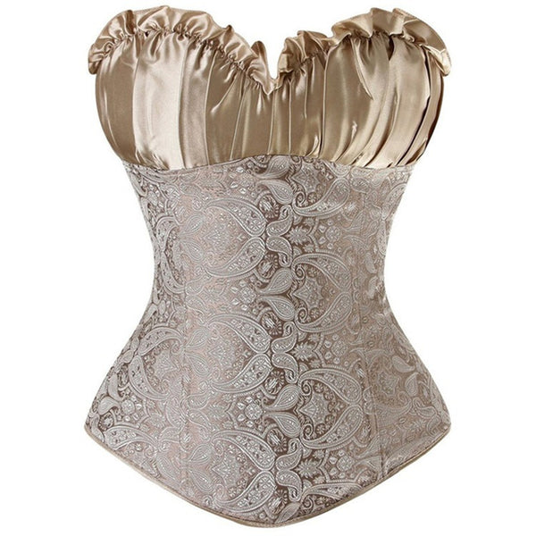 Floral Renaissance Overbust Corset, Unique Victorian Lace up Corset,