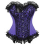 Floral Renaissance Overbust Corset, Victorian Vintage Goth Corset,