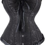Renaissance Overbust Lace up Corset, Medieval Gothic Black Corset