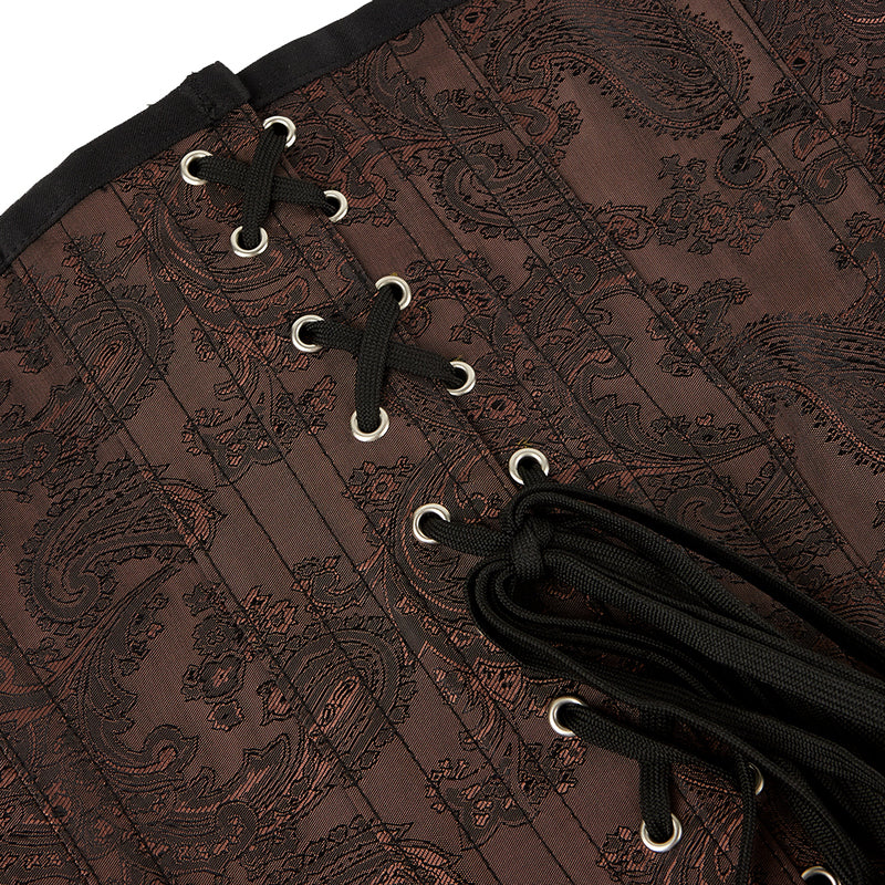 Floral Renaissance Underbust Corset, Medieval Goth Pirate Corset,