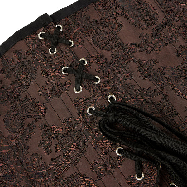 Floral Renaissance Underbust Corset, Medieval Goth Pirate Corset,
