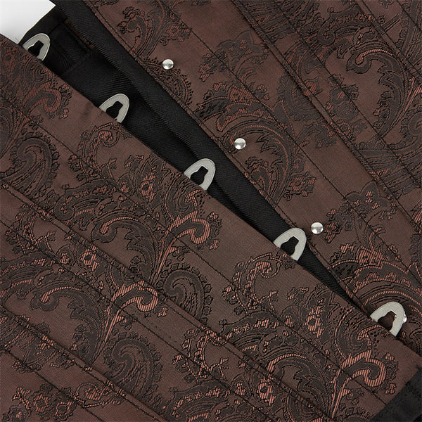 Floral Renaissance Underbust Corset, Medieval Goth Pirate Corset,