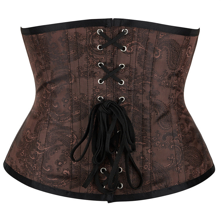 Floral Renaissance Underbust Corset, Medieval Goth Pirate Corset,