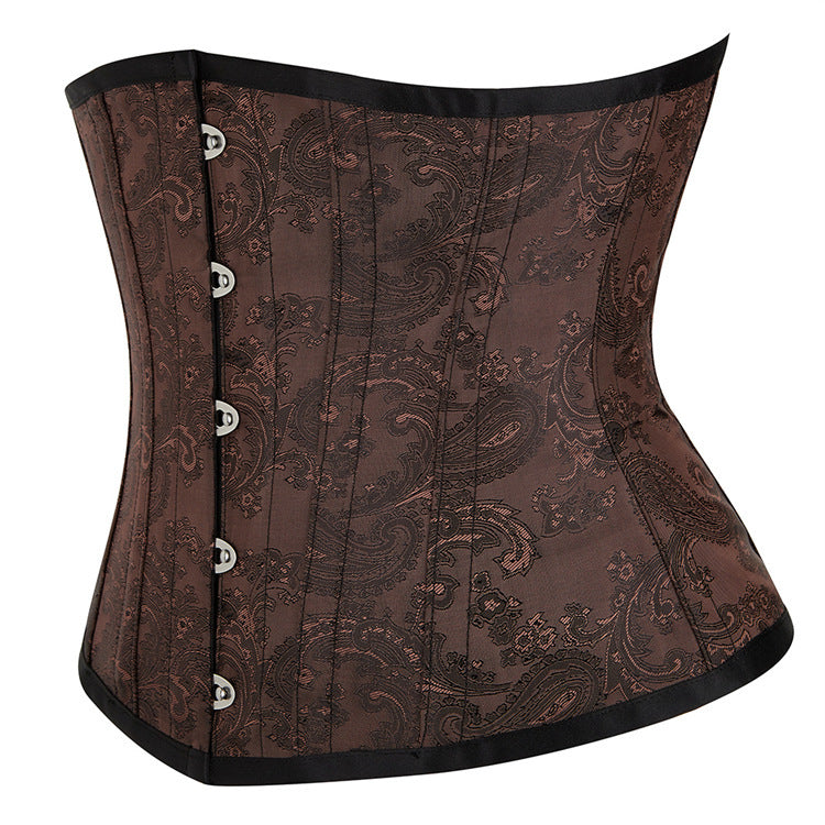 Floral Renaissance Underbust Corset, Medieval Goth Pirate Corset,