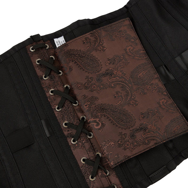 Floral Renaissance Underbust Corset, Medieval Goth Pirate Corset,