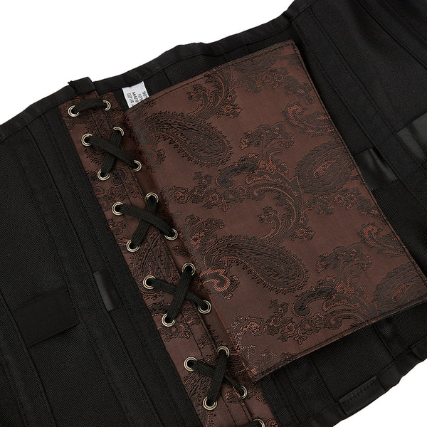 Floral Renaissance Underbust Corset, Medieval Goth Pirate Corset,