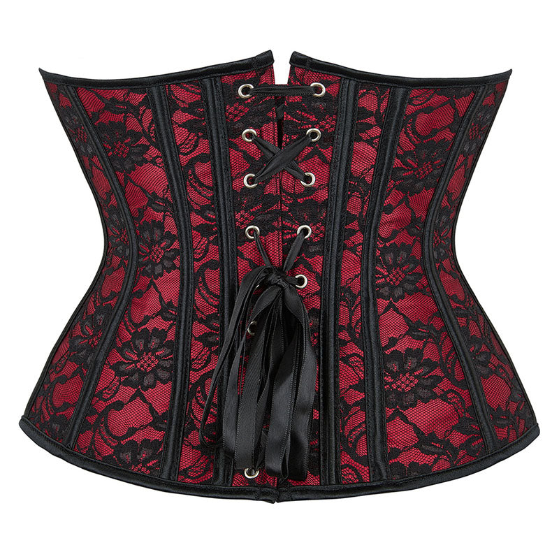 Floral Renaissance Underbust Corset, Medieval Vintage Gothic Corset,