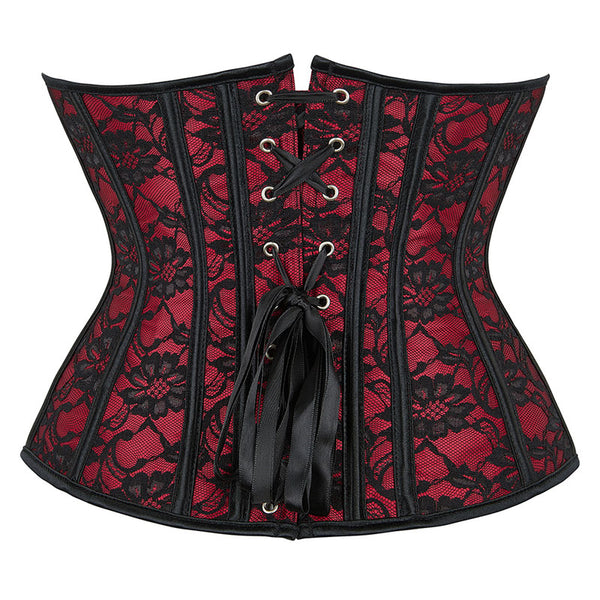 Floral Renaissance Underbust Corset, Medieval Vintage Gothic Corset,