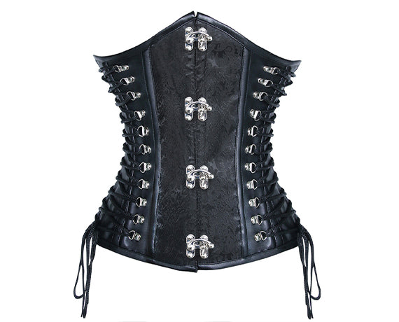 Floral Renaissance Underbust Corset Lace up, Victorian Vintage Steampunk Corset,