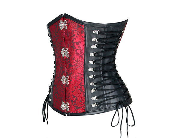 Floral Renaissance Underbust Corset Lace up, Victorian Vintage Steampunk Corset,