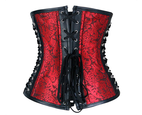 Floral Renaissance Underbust Corset Lace up, Victorian Vintage Steampunk Corset,
