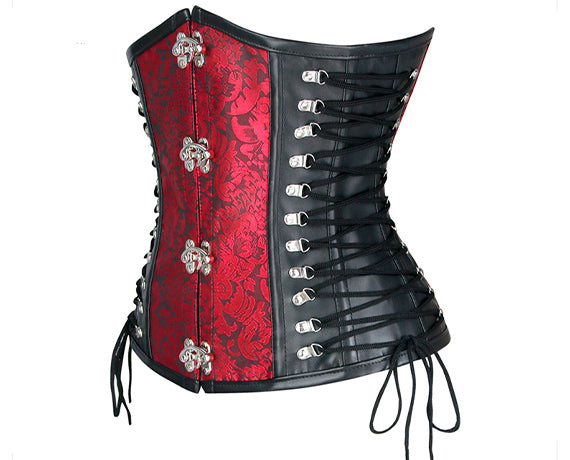 Floral Renaissance Underbust Corset Lace up, Victorian Vintage Steampunk Corset,