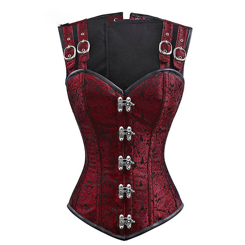 Victorian Vintage Steampunk Corset – Renaissance Overbust Gothic Corset, Unique Retro Back Lace-Up Corset