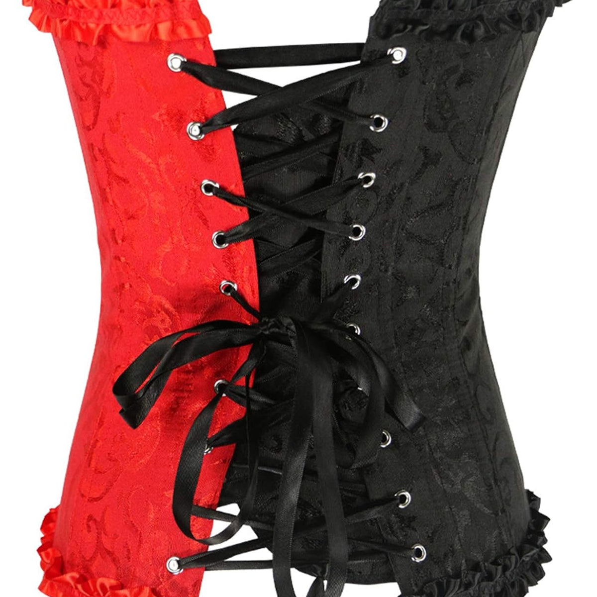 Bloom of Night - Floral Gothic Renaissance Front Zipper Corset