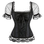 Floral Renaissnace Lace Corset, Medieval Goth Overbust Corset,