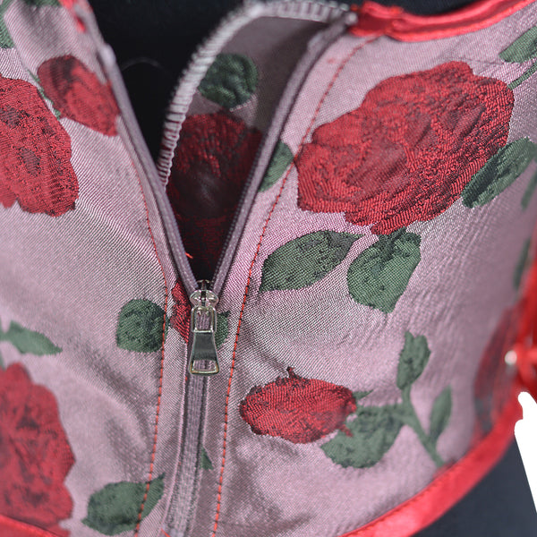 Floral Renaissnace Overbust Corset, Medieval Lace up Vintage Corset,