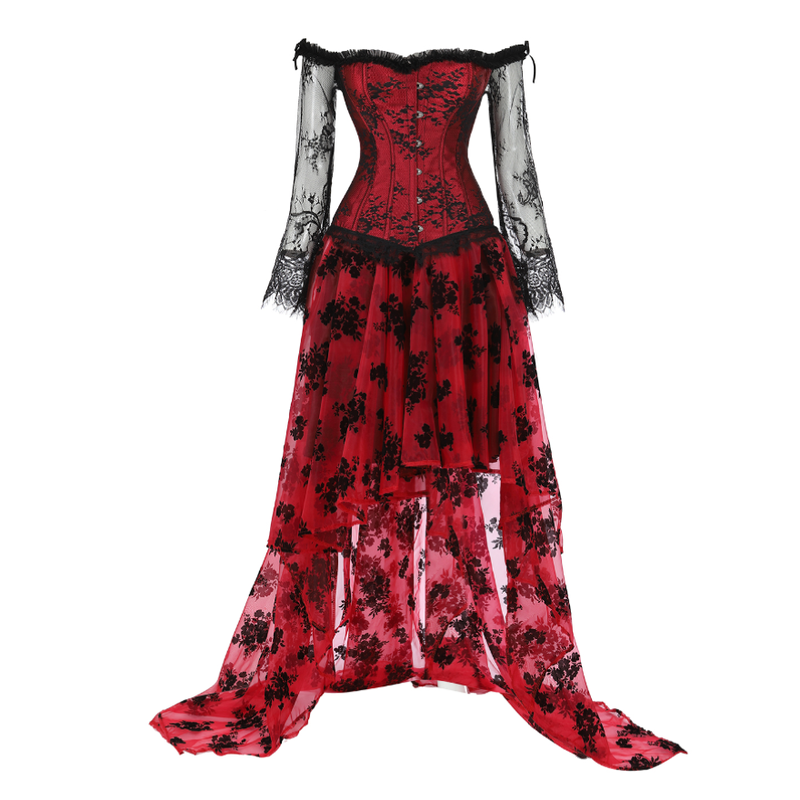 Floral Steampunk Cupless Corset Dress, Ren Faire Gothic – Corset Lifestyle