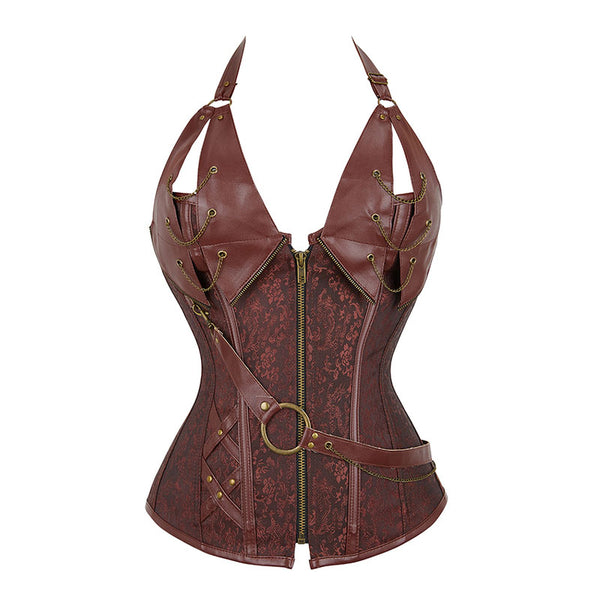 Medieval Gothic Leather Corset, Renaissance Steampunk Pirate Corset