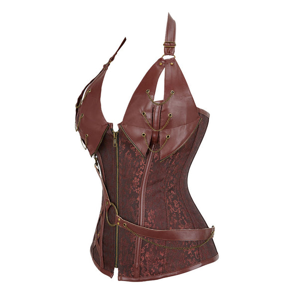 Medieval Gothic Leather Corset, Renaissance Steampunk Pirate Corset